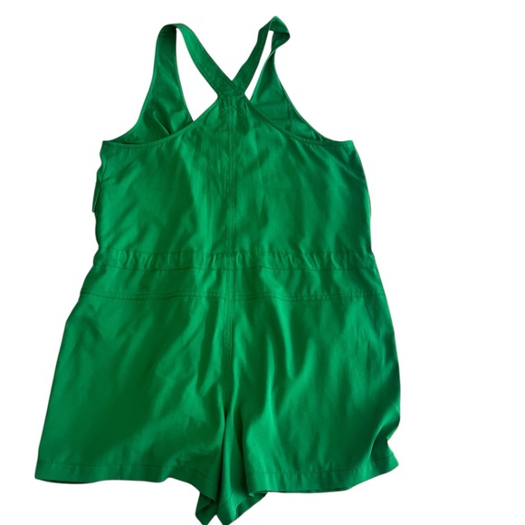 Elevenses Green Drawstring Overall Shorts Romper Women’s Size Large - Picture 4 of 6